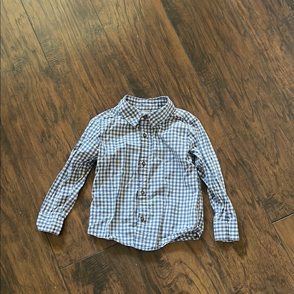 Carter's Blue and White Checkered Button Down Shirt SZ 5T - Picture 1 of 3